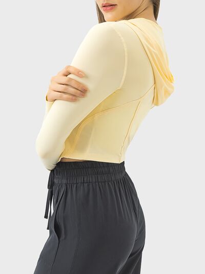 Millennia Zip Up Hooded Long Sleeve Active Outerwear - FitFemme.Shop