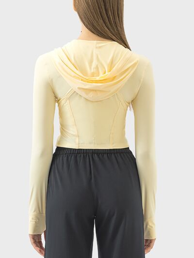 Millennia Zip Up Hooded Long Sleeve Active Outerwear - FitFemme.Shop