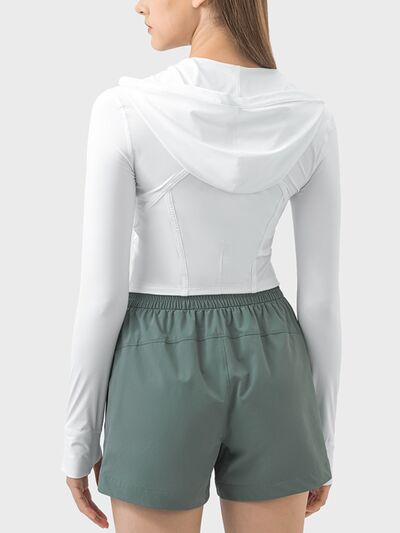 Millennia Zip Up Hooded Long Sleeve Active Outerwear - FitFemme.Shop